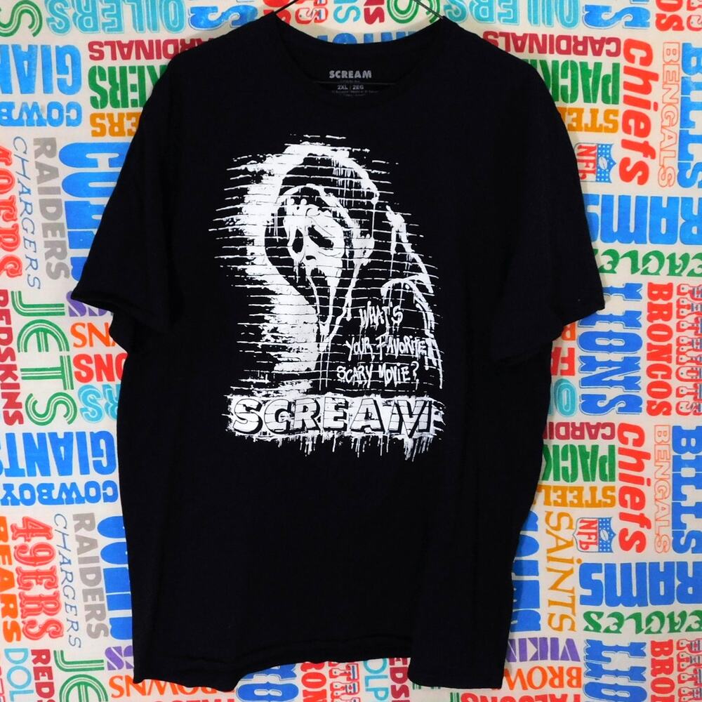 Scream Ghost Face T Shirt Size 2XL Graffiti Whats Your Favorite Scary Movie